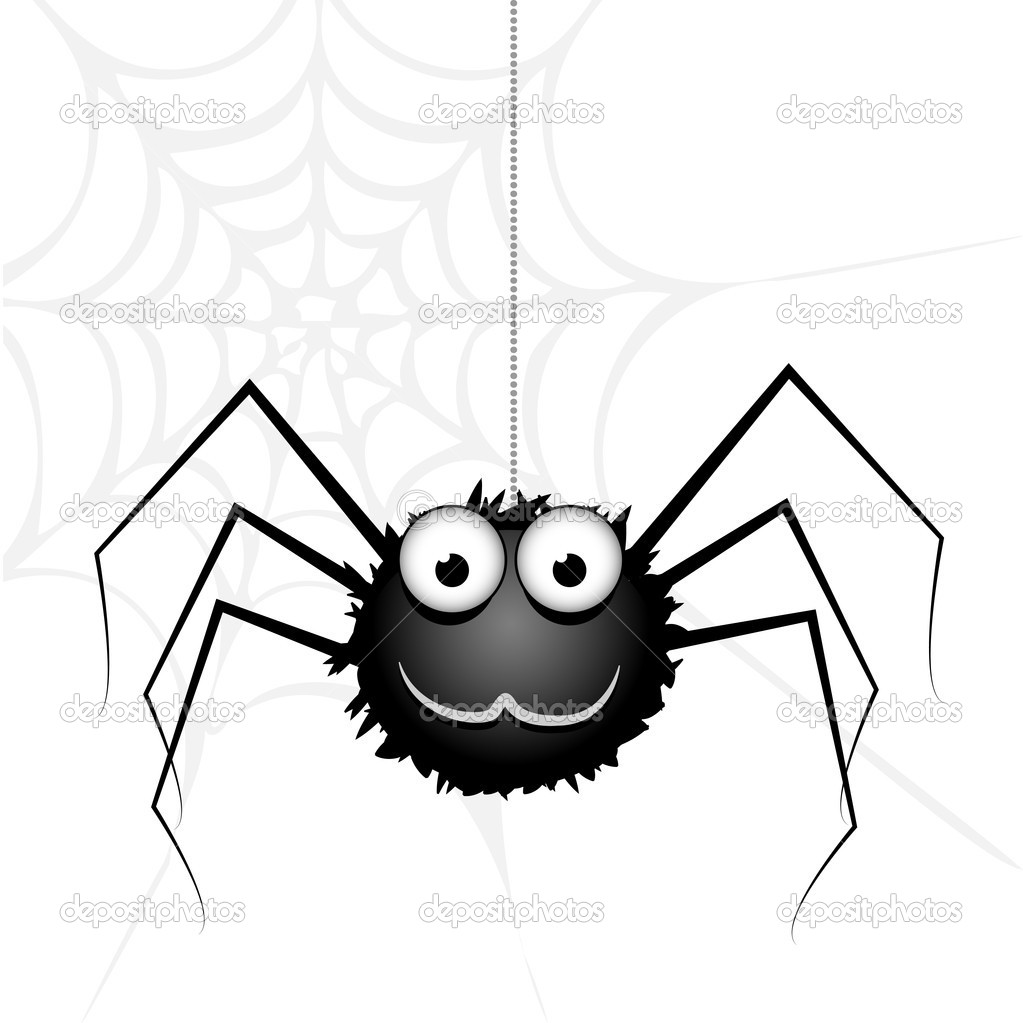 Vector cute spider. Vector illustration.