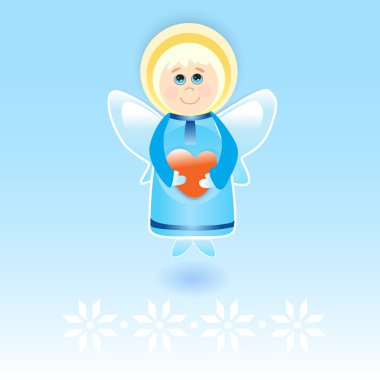 Vector angel with heart. clipart