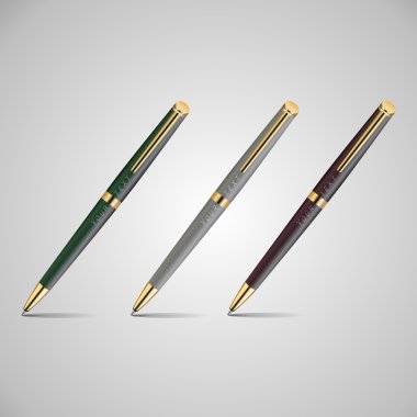 Vector illustration of three pens. clipart
