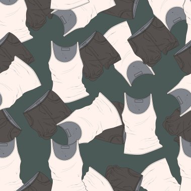 şort ve tişört ile vektör arka plan.