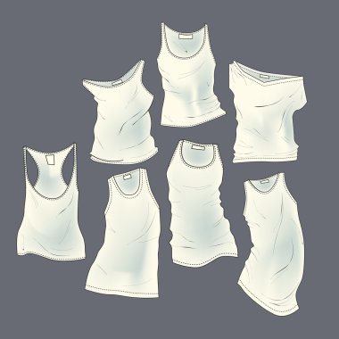 farklı t-shirt ile vektör arka plan.