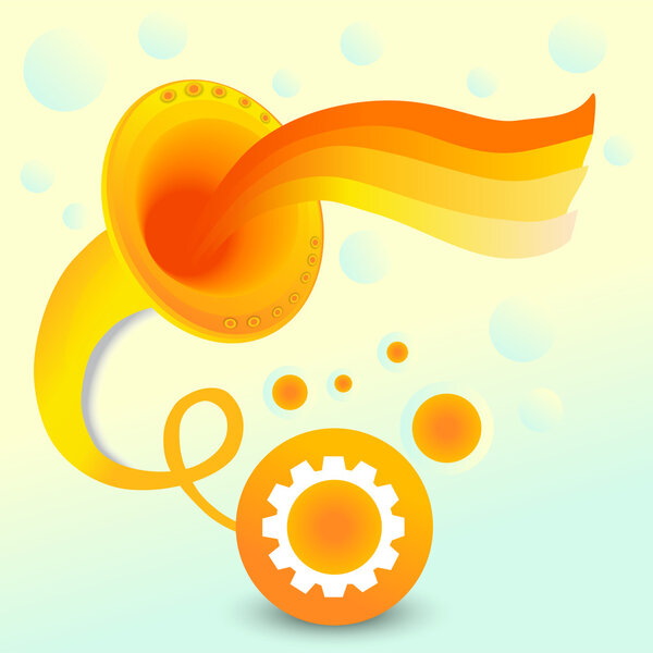 Vector abstract background with gramophone.