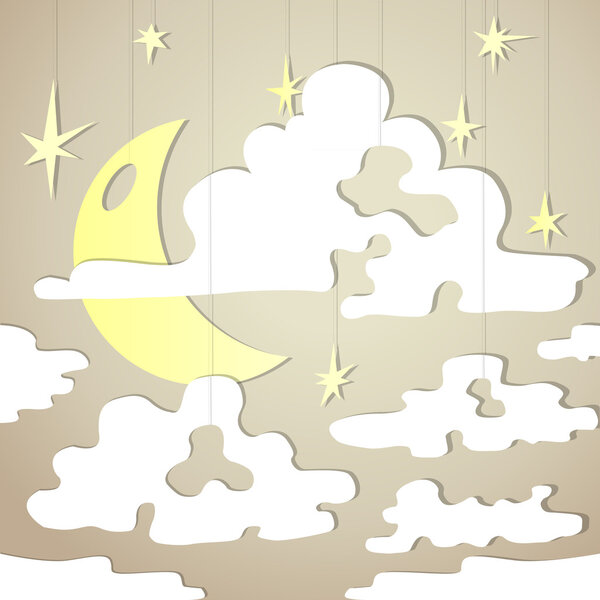 Vector background with night sky.