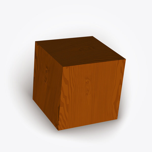 Vector wooden box. Vector illustration.