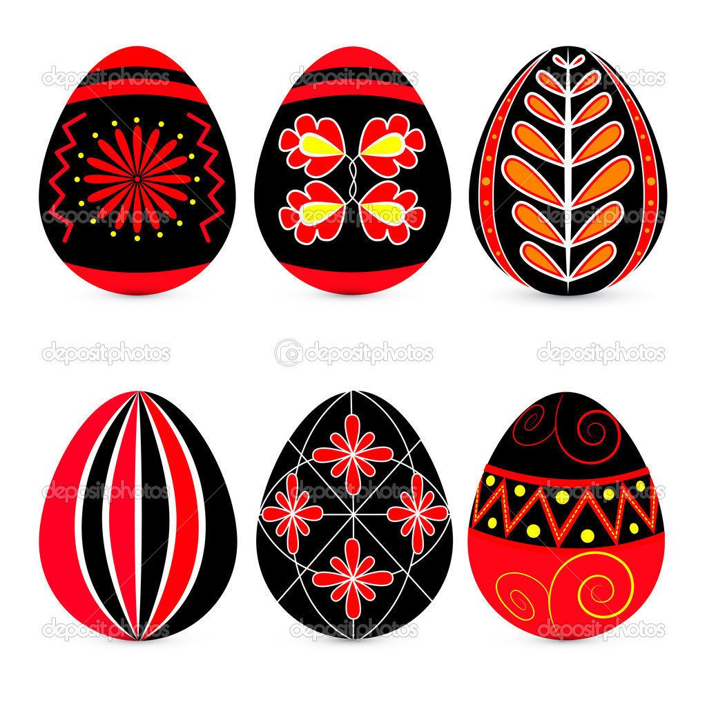 Vector set of easter eggs.