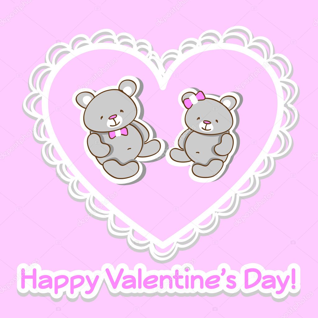 Vector greeting card for Valentine's day.