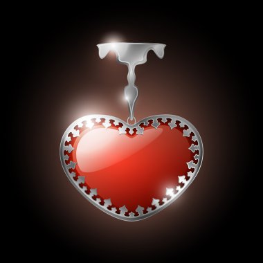 Vector jewel heart. Vector illustration. clipart
