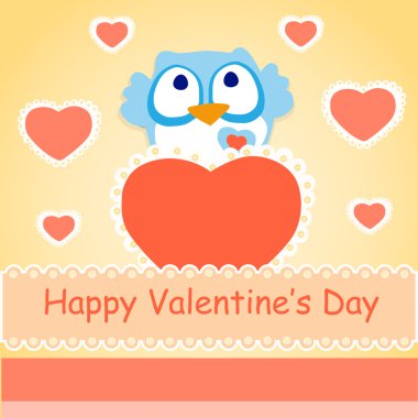 vector achtergrond voor Valentijnsdag met uil.