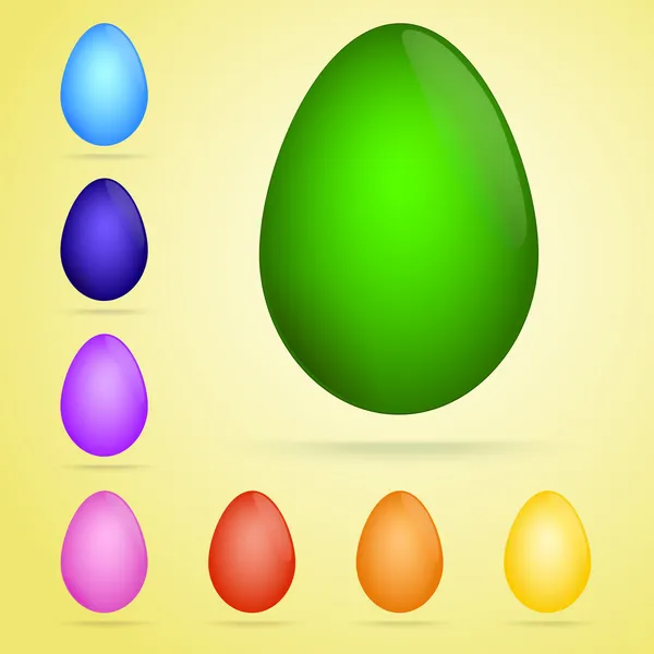 Vector Set Colored Eggs — Stock Vector
