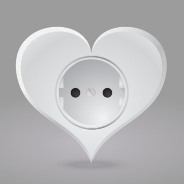 Heart shaped socket. Vector illustration. clipart