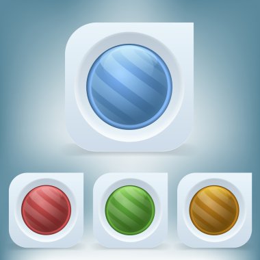 Vector set of colorful buttons. clipart