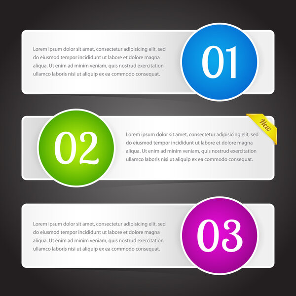 Vector banners with numbers