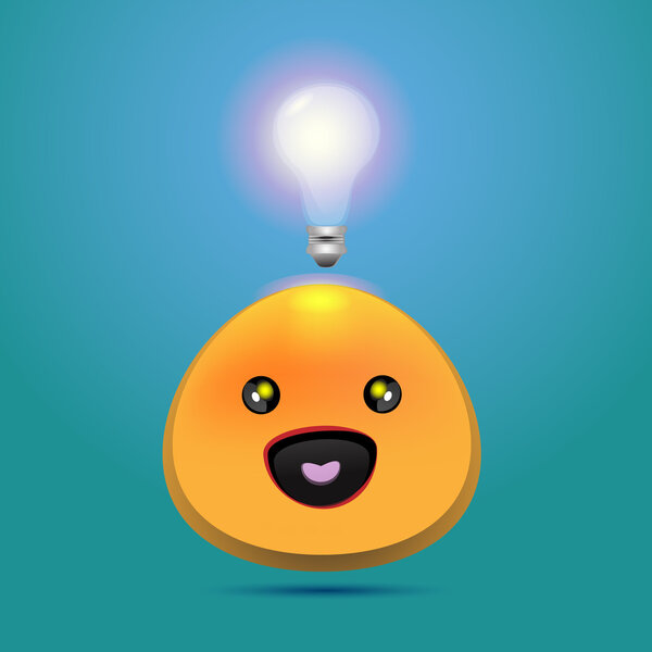 Vector cute face getting great idea.