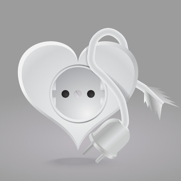 Heart shaped socket. Vector illustration.