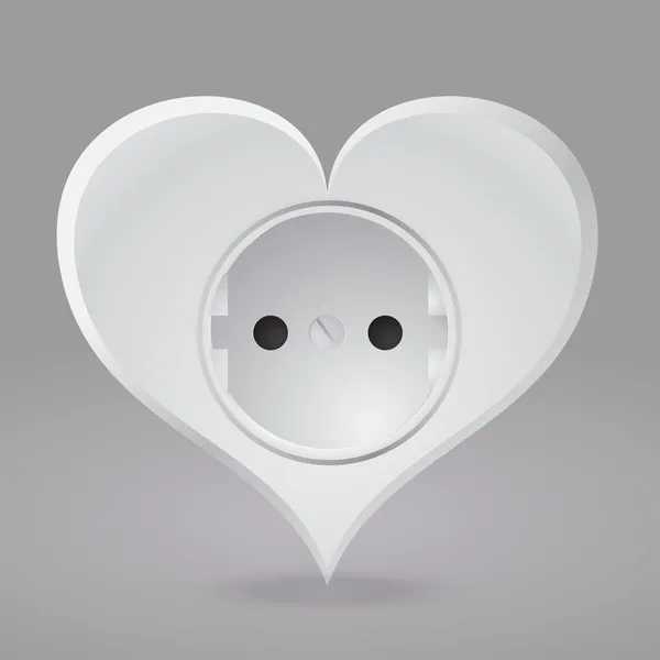 Heart Shaped Socket Vector Illustration — Stock Vector