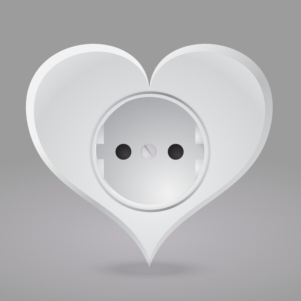 Heart shaped socket. Vector illustration.