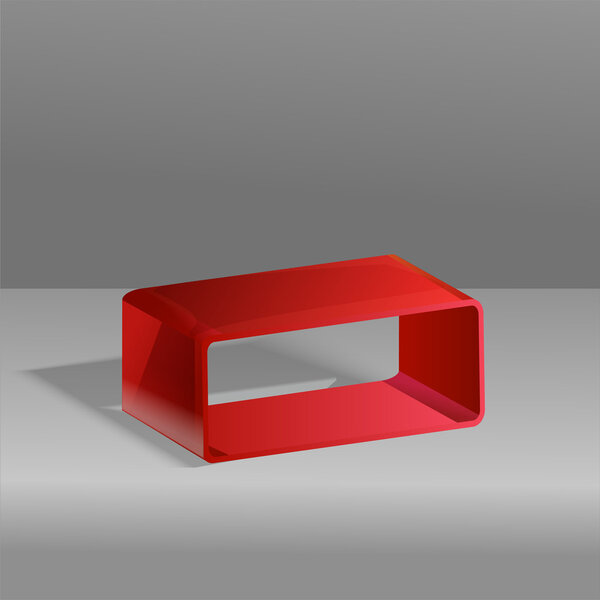 Red vector cube. Vector illustration.
