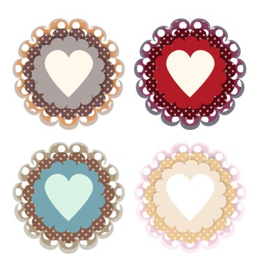 Vector set of colored hearts. clipart
