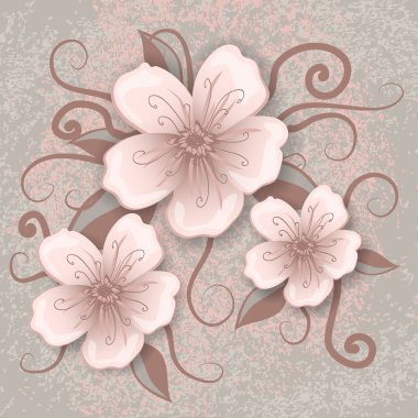 Vector background with flowers. clipart