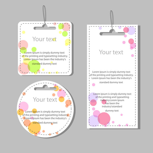 Vector set of colored labels.