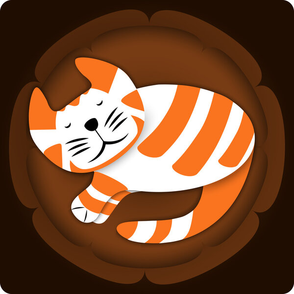 Cute sleeping cat. Vector illustration.