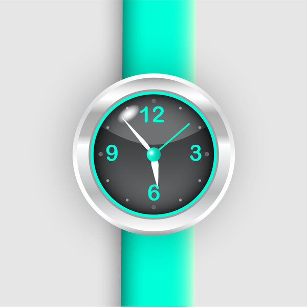 Vector illustration of a wristwatch.