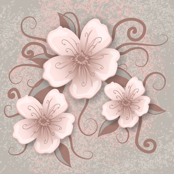Vector background with flowers.