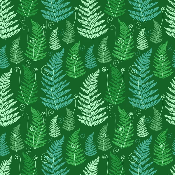 Fondo Floral Verde Con Hojas Helecho Grunge Giradas — Vector de stock