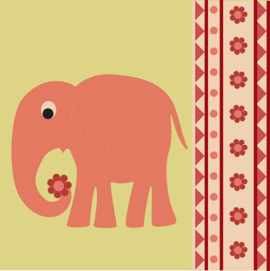 Vector background with elephant. clipart