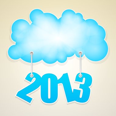 Yeni yıl 2013 sayıda vektör bulut.