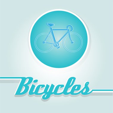 Vector illustration of a blue bicycle. clipart