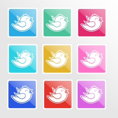 Vector set of icons with birds. clipart