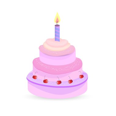 Vector birthday cake. Vector illustration. clipart