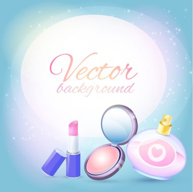 Vector cosmetics background. Vector illustration. clipart
