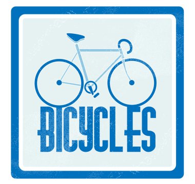 Vector illustration of a blue bicycle. clipart