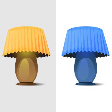 Vector illustration of two table lamp. clipart