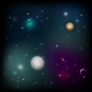 Vector space background with planet. clipart