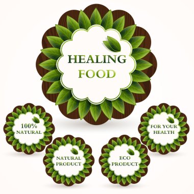 Vector icons set for healing food. clipart