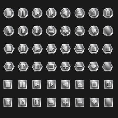Vector set of buttons. clipart