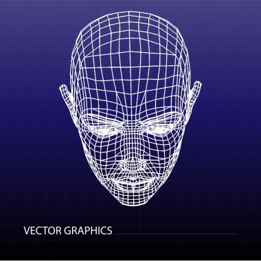 Vector model of face. clipart