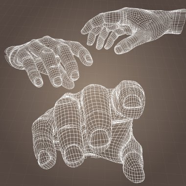 Vector model of hand. clipart