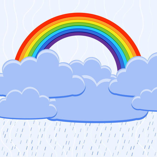 Vector illustration of a rainbow.