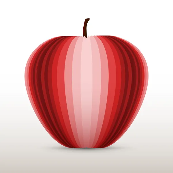 Vector Illustration Red Apple — Stock Vector