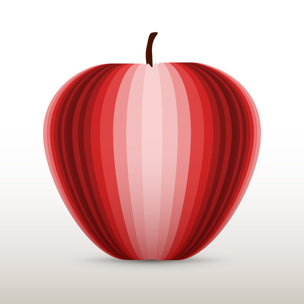 Vector illustration of a red apple.