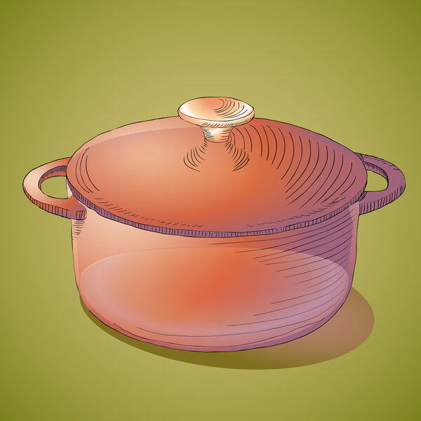 Brown pan. Vector illustration.