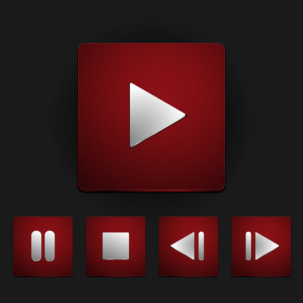 Vector set of media buttons.