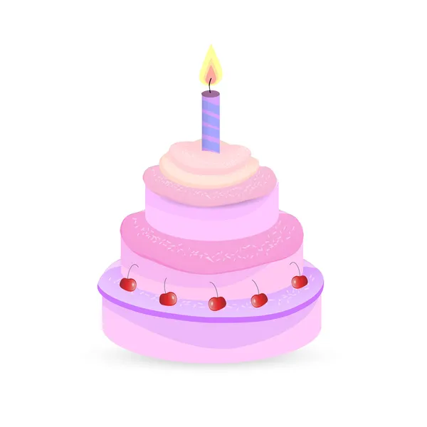 Vector Birthday Cake Vector Illustration — Stock Vector