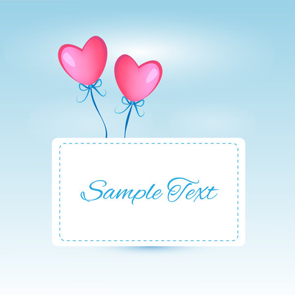 Vector background with heart shaped balloons.