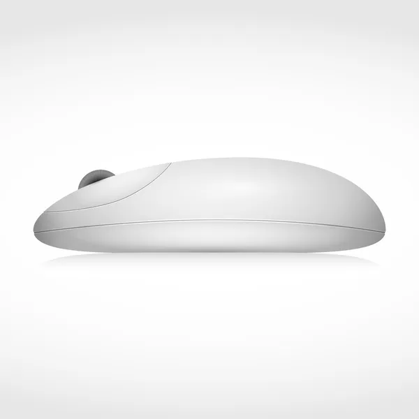 Белая Компьютерная Мышь Векторная Иллюстрация — стоковый вектор