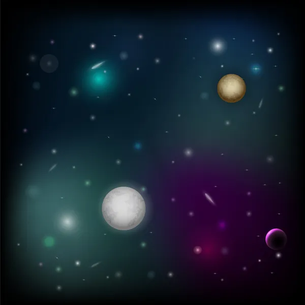 Vector Space Background Planet — Stock Vector